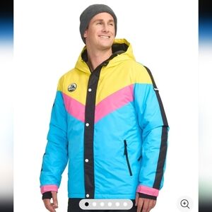 NWT!! Tipsy Elves, Icy Blunder Insulated Jacket, Blue/Black, Size XL, MSRP $190